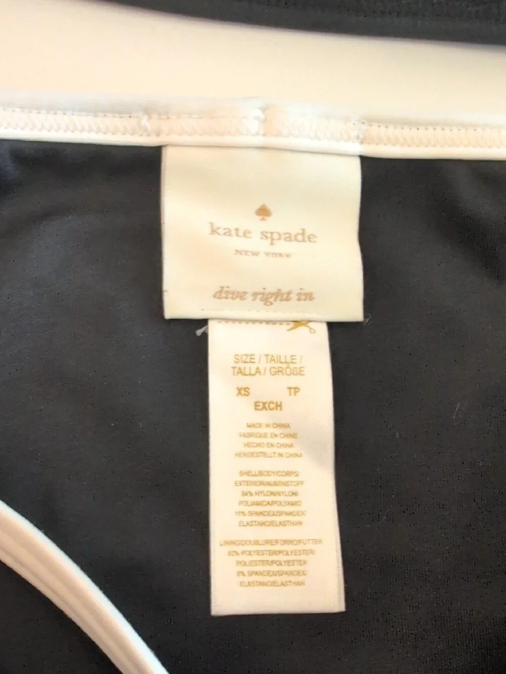 Kate Spade spade Black and White Contrast Bikini Set